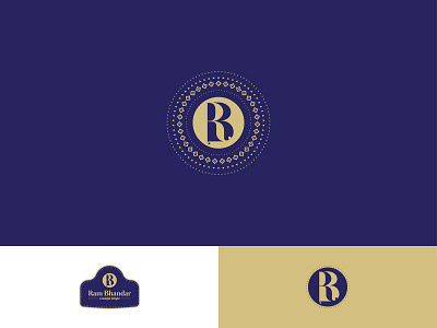 Ram Bhandar | Rebranding blue branding circle design digital design gold graphic hindi identity india logo logo design nagpur snacks sweet