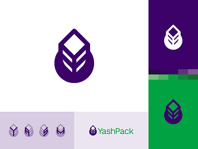 Yash Pack | Rebranding (rejected) box boxes branding design ecofriendly graphic green identity leaf logo logo design pack package packaging paper