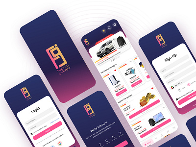 Fusrsati App android app app design branding custom design dailyui deals dribbble flat fursati gift login luckydraw shopping signup ui ux