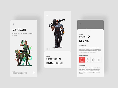 Valorant Game Mobile App Design. app design game games ui ui ux ui mobile uidesign ux valorant