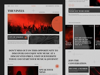 Vinyl Store - THE VINYLS album irish landing page music sound store ui vintage vinyl vynil web design website
