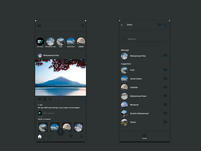 UI Instagram on the dark dark dark ui design mobile ui ui ux ui design uidesign uiux
