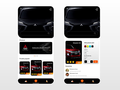 Mobile App Cocept Sales Car car dark ui design mobile simple ui ui ux ui design uidesign uiux