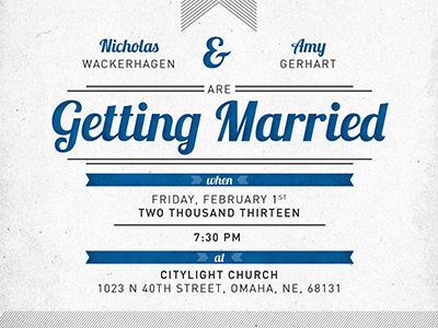 Wedding Invite blue grey invitation wedding winter