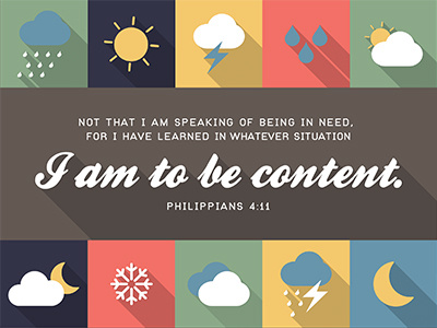 Philippians 4:11 Verse of the Day bible content icons minimal philippians vector verse weather