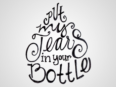 Tears Lettering bottle hand drawn illustration lettering tears typography