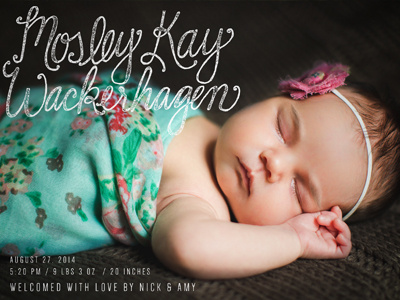 Mosley Birth Announcement birth announcement hand drawn type lettering typography