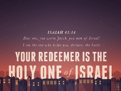 Isaiah 41:14 ancient city desert holy israel night redeemer