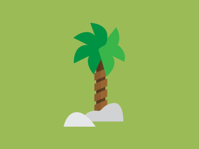 Palm tree illustration minimal palm tree rocks tropical