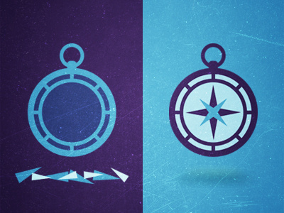 Finding your way blue broken compass direction illustration navigation texture