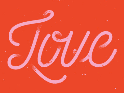 Love distressed love overlapping pink red script shadow typography