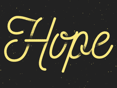 Hope distressed hope overlapping script shadow typography yellow