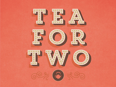 Tea for Two birthday invite marquee pink tea party teapot typography