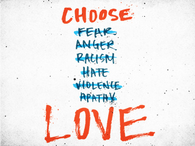 Choose Love america choose love hand drawn type lettering love red white blue