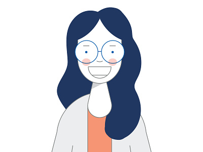 Me avatar character girl glasses illustration line portrait profile smile