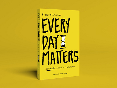 Every Day Matters black book cover brush type hand lettering hourglass productive yellow