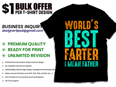 1World's Best Farter I Mean Father Funny T-Shirt Design custom t shirt design custom t shirts funny t shirts illustration logo merch by amazon shirts merchandise design tee shirt tshirt tshirtdesign typography