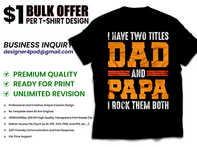 I HAVE TWO TITLES DAD AND PAPA, I ROCK THEM BOTH T-SHIRT DESIGN custom t shirt design custom t shirts diyfathers day shirt ideas father day tshirt father tshirt design fathers day 2021 fathers day gifts fathers day inspirational fathers day quotes fathers day shirts near me fathers funny quotes merch by amazon shirts tee shirt tshirt typography tshirt design