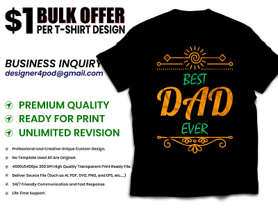 FATHER'S DAY GIFT "BEST DAD EVER" T-SHIRT DESIGN custom t shirt design custom t shirts father day tshirt fathers day 2021 fathers day gifts fathers day inspirational fathers day shirt ideas fathers day shirts near me funny quotes inspirational quotes merch by amazon shirts motivational quotes print on demand retro design tee shirt typogaphy vintage design