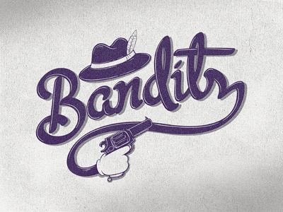 Bandits lettering texture vector