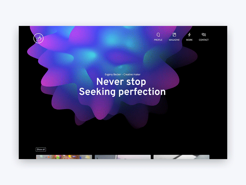 Portfolio relaunch 2k17 3d cms code generative gsls js portfolio relaunch shader three.js webdesign webgl