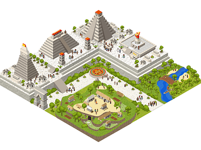 Isometric Maya City