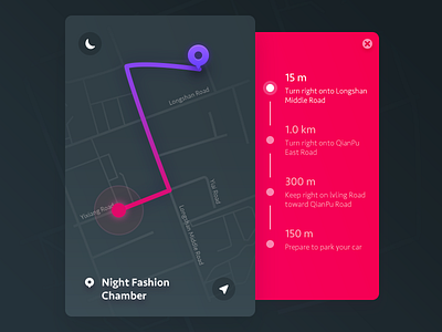 Daily Ui #03_On the Route (Night Mode)