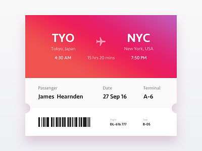 Daily UI #16 Boarding Pass