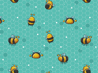 Honigbienchen Muster bee biene fabricdesign illustration smietz stoffdesign