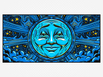 Moon illustration moon mural pop art