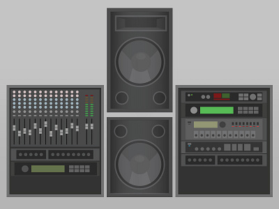 Audio props audio equipment illustration speakers vector