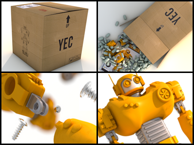 "Some Assembly Required" Conference Opener 3d animation cinema 4d robot