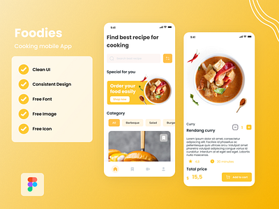 Foodies Cooking mobile App clean cooking ecommerce food food app food order marketplace mobile app top