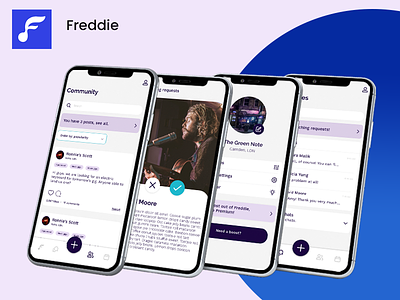 Freddie App freddie music app mobile app music music app music gig musicians