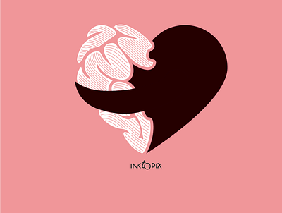 love my brain branding design flat icon illustration logo minimal