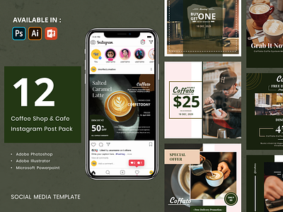 Coffee Shop & Cafe Instagram Post Pack