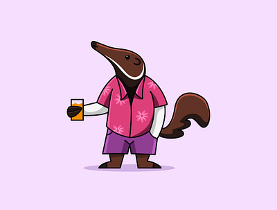 Cute Anteater animal anteater branding cartoon cute design funny illustration logo ui vector