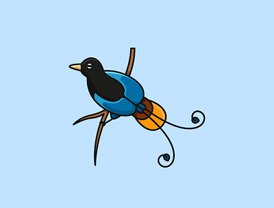 Cute Bird of Paradise animal bird branding cartoon cute design funny illustration logo paradise ui vector