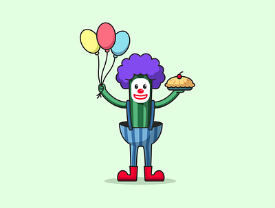 Cute Clown Cactus branding cactus cartoon clown cute design funny illustration logo ui vector