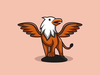 Cute Griffin animal branding cartoon cute design funny griffin illustration logo ui vector