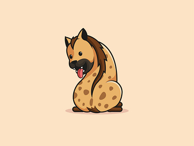 Cute Hyena animal branding cartoon cute design funny hyena illustration logo ui vector