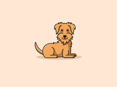 Cute Irish Terrier animal branding cartoon cute design funny illustration irish logo terrier ui vector