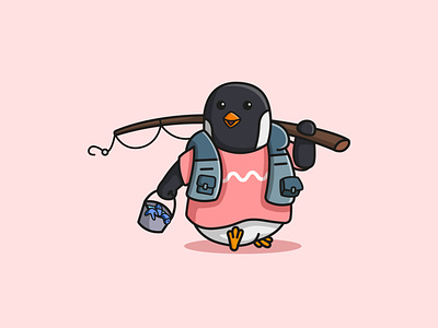 Cute Penguin animal cartoon cute design funny illustration logo penguin