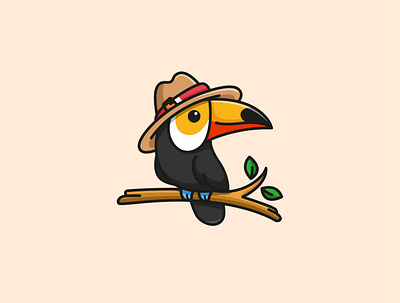 Cute Toucan animal branding cartoon cute design funny illustration logo toucan ui