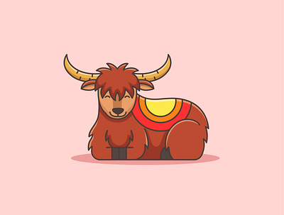 Cute Yak animal branding cartoon cute design funny graphic design illustration logo ui vector yak