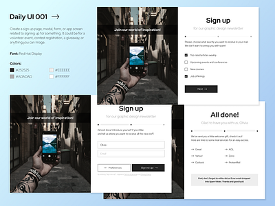 DailyUI 001 - Sign up