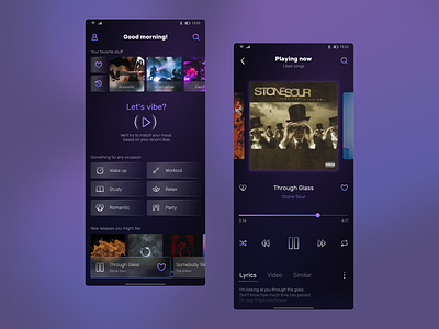 Music player mobile app UI