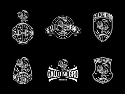 Gallo Negro badges black branding kikbo mexico team