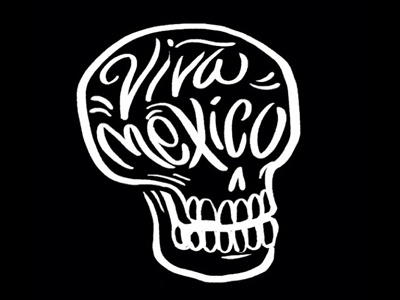 Viva Mexico apparel dia de muertos lettering mexico skull