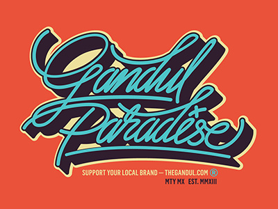 Gandul Paradise illustration lettering typography